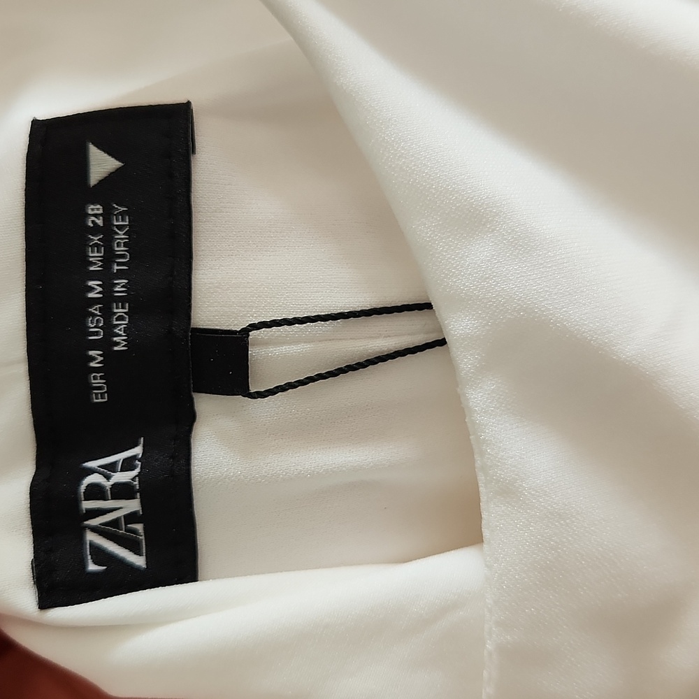 Zara white sleeveless balloon skirt midi dress size medium - Picture 4 of 8